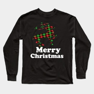 Buffalo plaid Merry christmas Long Sleeve T-Shirt